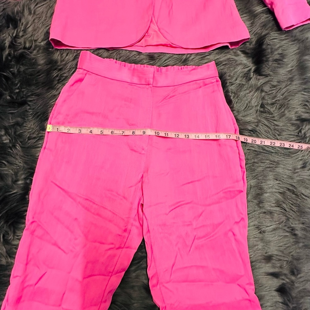H&M Hot Pink Suit Set | Blazer Size S & Pants Size 8 | Barbiecore | NWT - Picture 7 of 16